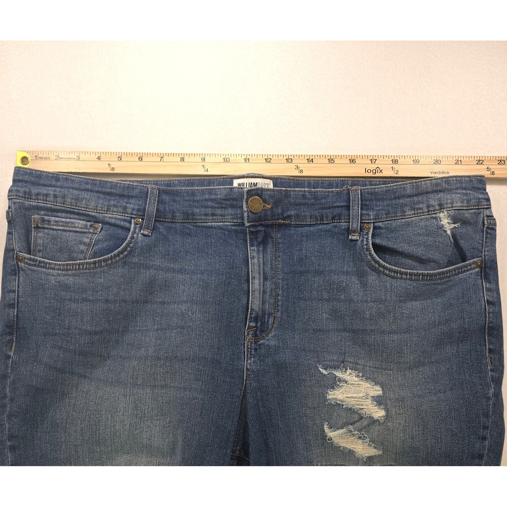 William Rast Women 22W Ankle Skinny Jeans Distressed Medium Wash Denim Plus Size - Picture 4 of 11